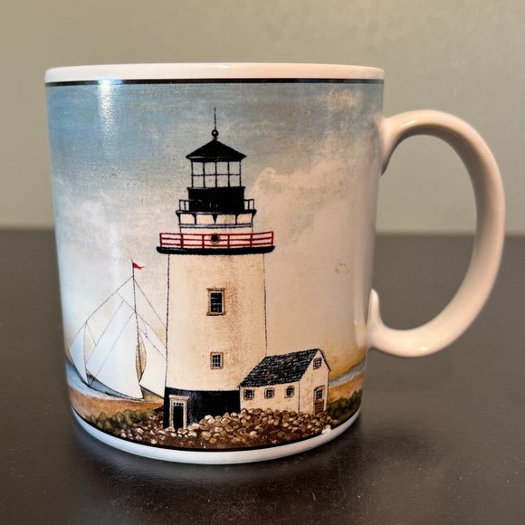 Sakura BY THE SEA Mug ~ David Carter Brown Collection ~ Sailboats ~ Lighthouse - Picture 2 of 8